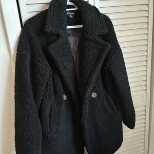 PrettyLittleThing Black Teddy Jacket